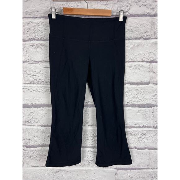 LULULEMON Women's 6 Black Gather & Crow Crop Pull‎ On Stretch Yoga Legging Pants - Picture 4 of 10